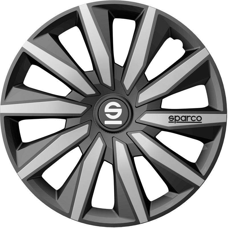 Sparco, Radzierblenden Milano - 14-Zoll - Grau/Silber - Satz mit 4 Stück, ABS, Grau, Silber