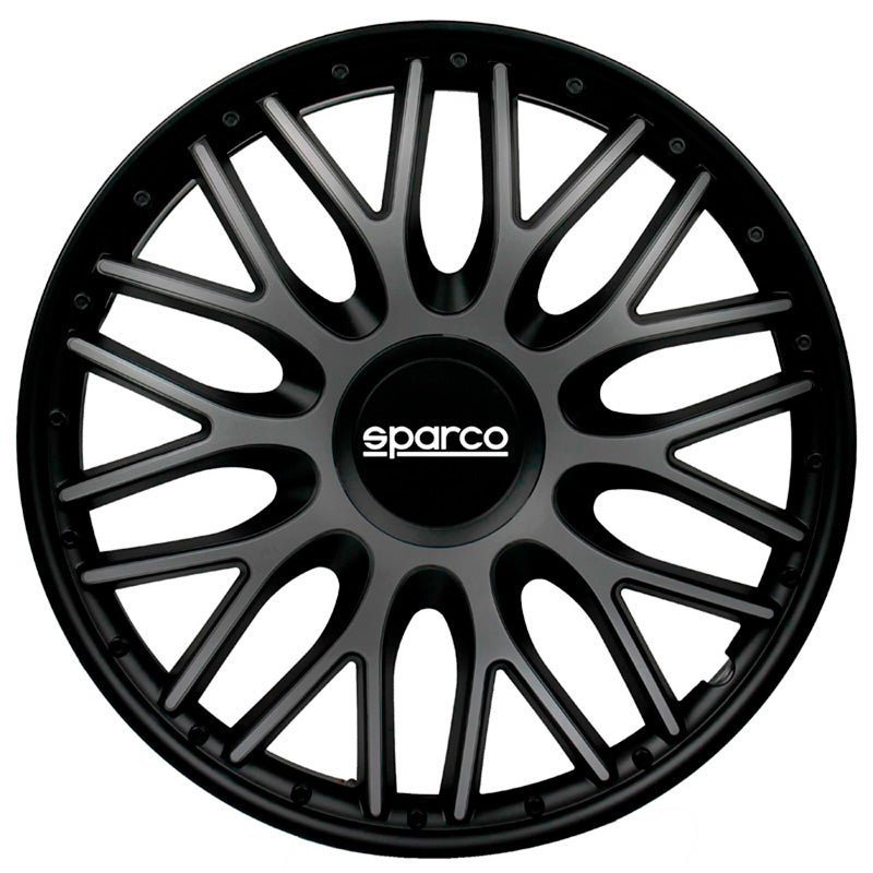 Sparco, Radzierblenden Roma - 14-Zoll - Grau/Schwarz - Satz mit 4 Stück, ABS, Grau, Schwarz