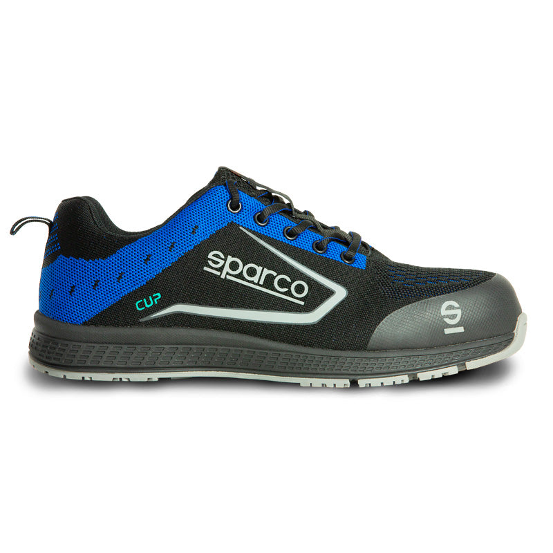 Sparco, Leichtgewicht Sicherheitsschuhe Cup S1P Ricard Schwarz/Blau Größe 35, Gummi, Textil, Blau, Schwarz