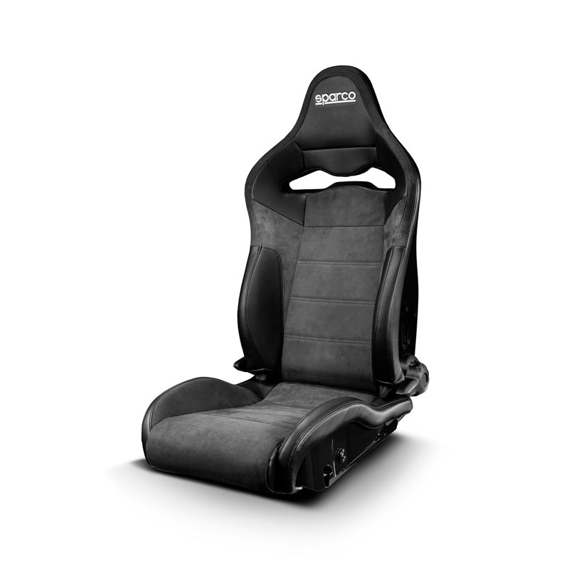 Sparco, Sportsitz SP-R - Schwarz Skai/Mikrofaser + GFK-Rückenlehne - Verstellbar, GFK, Kunstleder, Microfiber