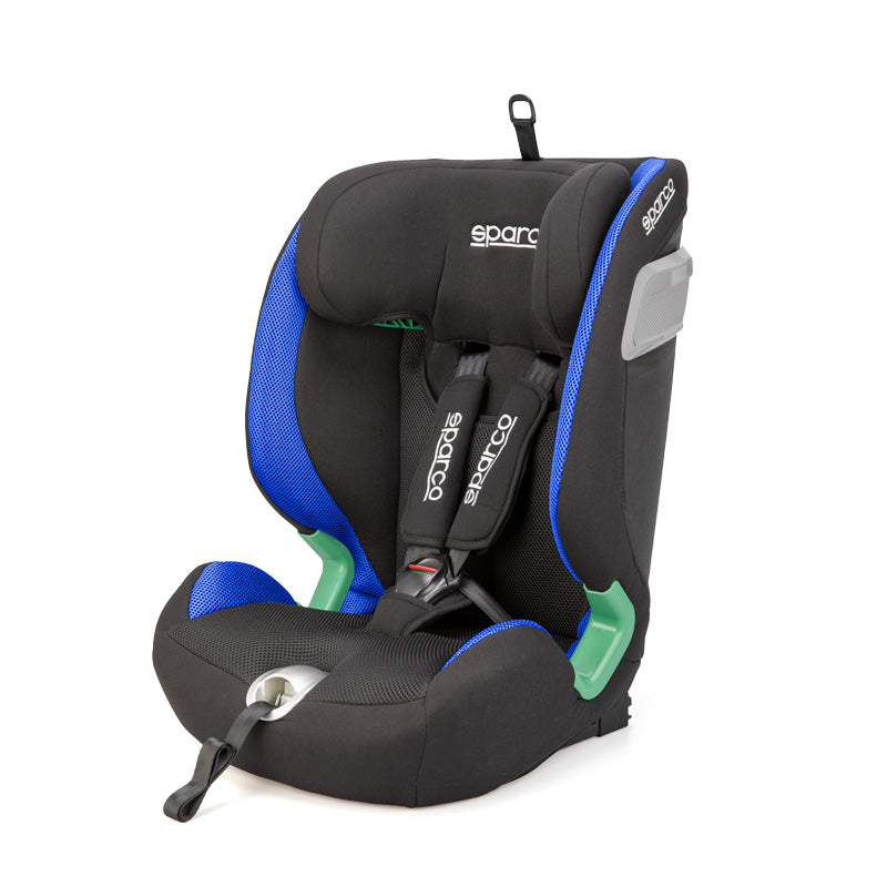 Sparco, Kindersitz SK5000I (Isofix) Schwarz/Blau i-Size 76-150cm (ECE-R129/03), Kunststoff, Polyester, Textil, Blau, Schwarz