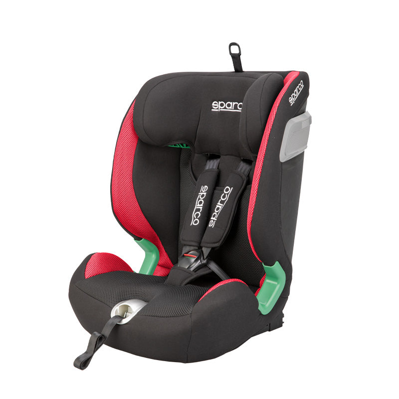 Sparco, Kindersitz SK5000I (Isofix) Schwarz/Rot i-Size 76-150cm (ECE-R129/03), Kunststoff, Polyester, Textil, Rot, Schwarz