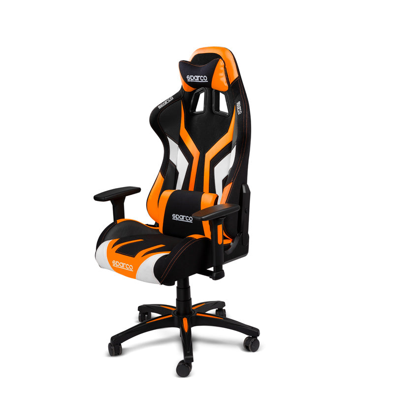 Sparco, Bürostuhl / Gaming-Stuhl Torino - Schwarz/Orange - Verstellbar, Textil, Orange, Schwarz