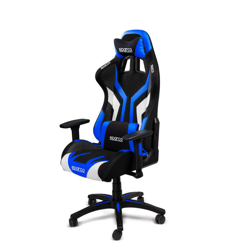 Sparco, Bürostuhl / Gaming-Stuhl Torino - Schwarz/Blau - Verstellbar, Textil, Blau, Schwarz