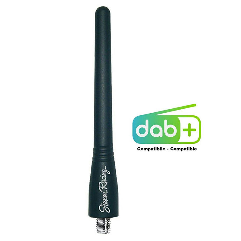 Simoni Racing, Aluminium Antenne Evo Gummi - Schwarz - Länge 10,5cm