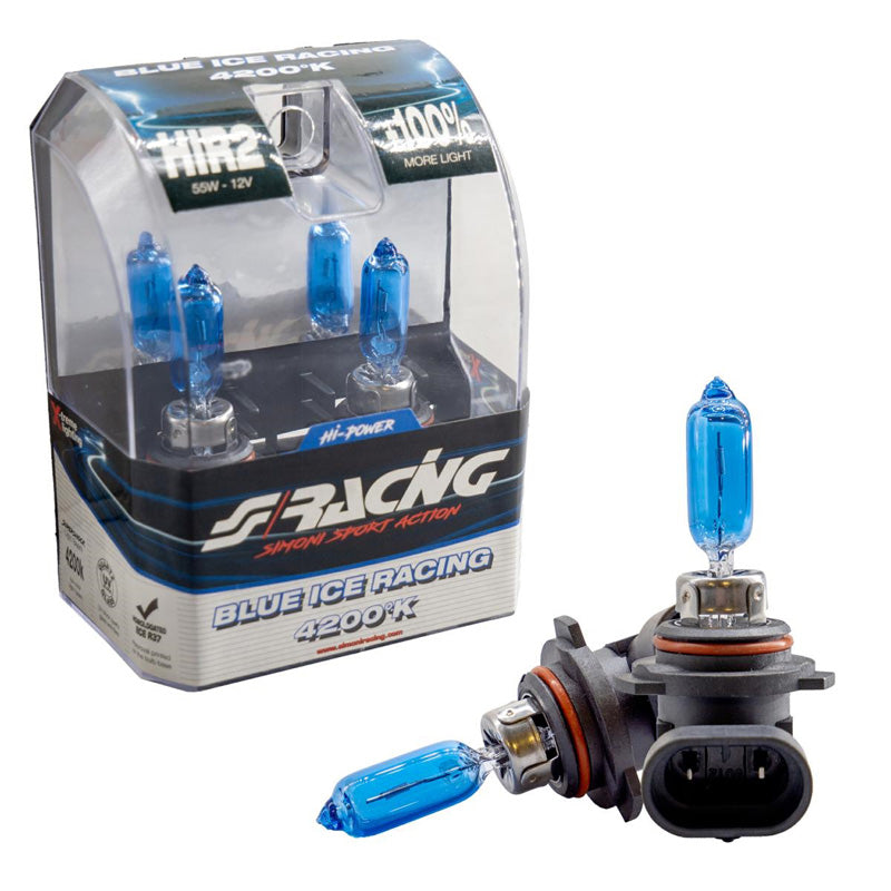 Simoni Racing, Halogen Birnen Blue Ice Racing HIR2 (4200K) 12V/55W, Satz à 2 Stück ECE-R37, Blau