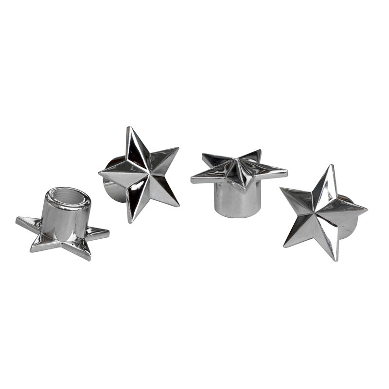 Simoni Racing, Ventilkappen Chrome Star - Chrom - 4 Stück, Aluminium