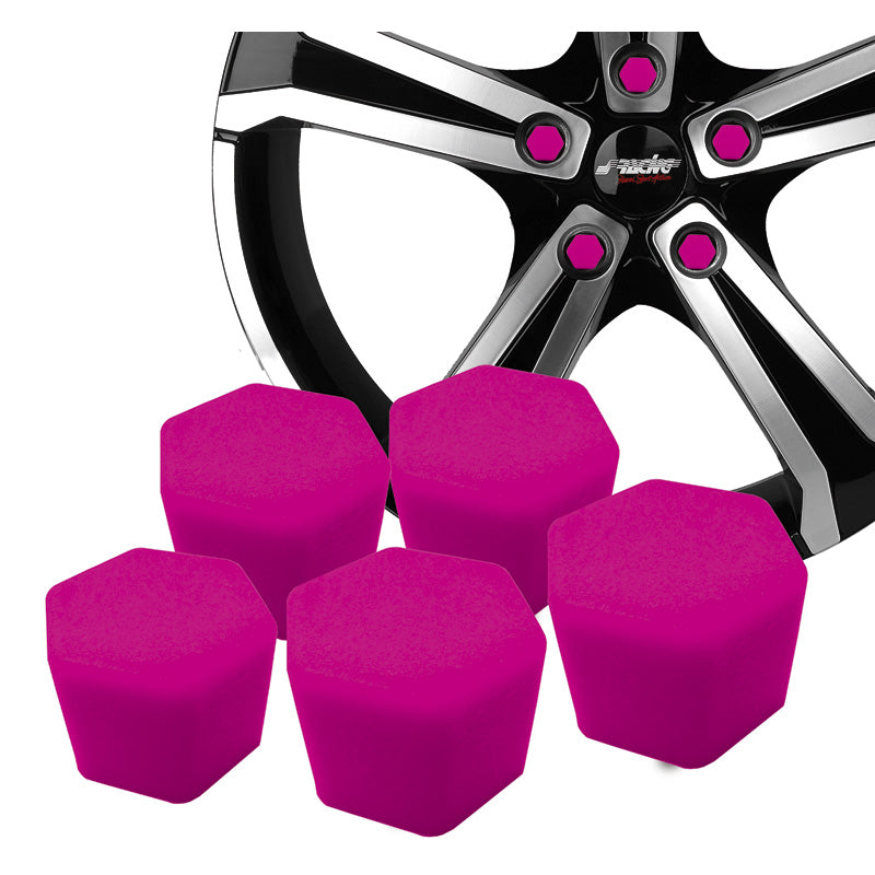 Simoni Racing, Radmutterkappen Soft Sil - 19mm - Rosa - Satz von 20 Stück, Silikone