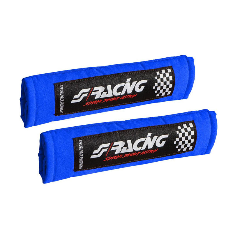 Simoni Racing, Gurtpolster Sport - Blau - 2 Stück, Microfiber, Blau, Schwarz