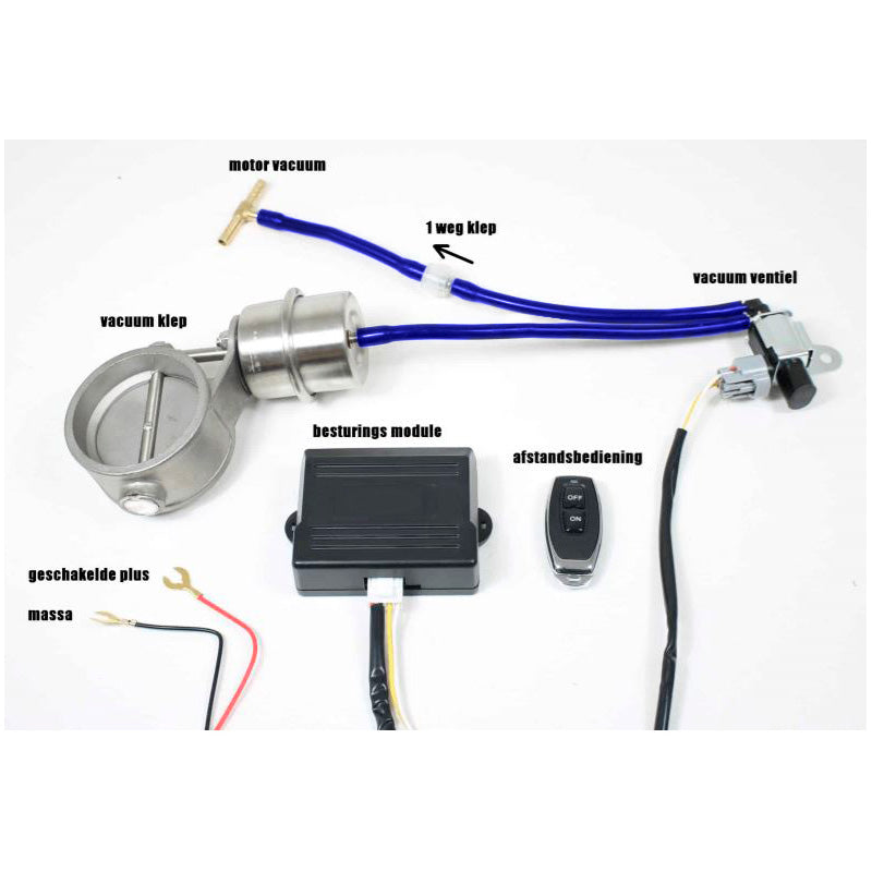 Simoni Racing, Universal Auspuff Regelventil-System 2 - mit Fernsteuerung & Kabelsatz, Kunststoff, Stahl, Eloxiert, Schwarz