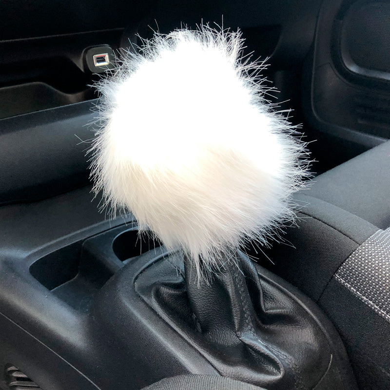 Simoni Racing, Schaltknauf Hülle Fluffy Fur - Weiß, Microfiber, Weiss