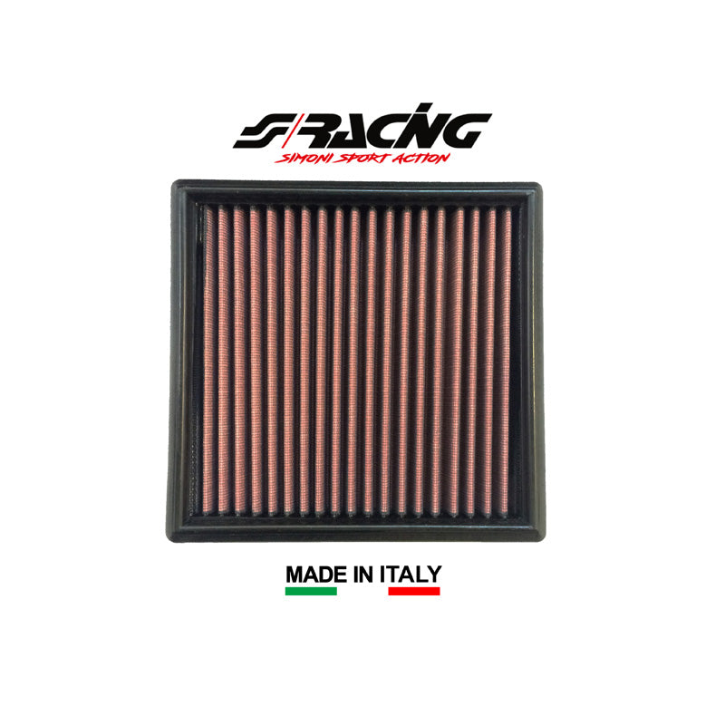 Simoni Racing, Luftfilter passend für Alfa Mito, Fiat Doblo, (Grande) Punto, Opel Combo, Corsa D 2006-, Baumwolle, Rot