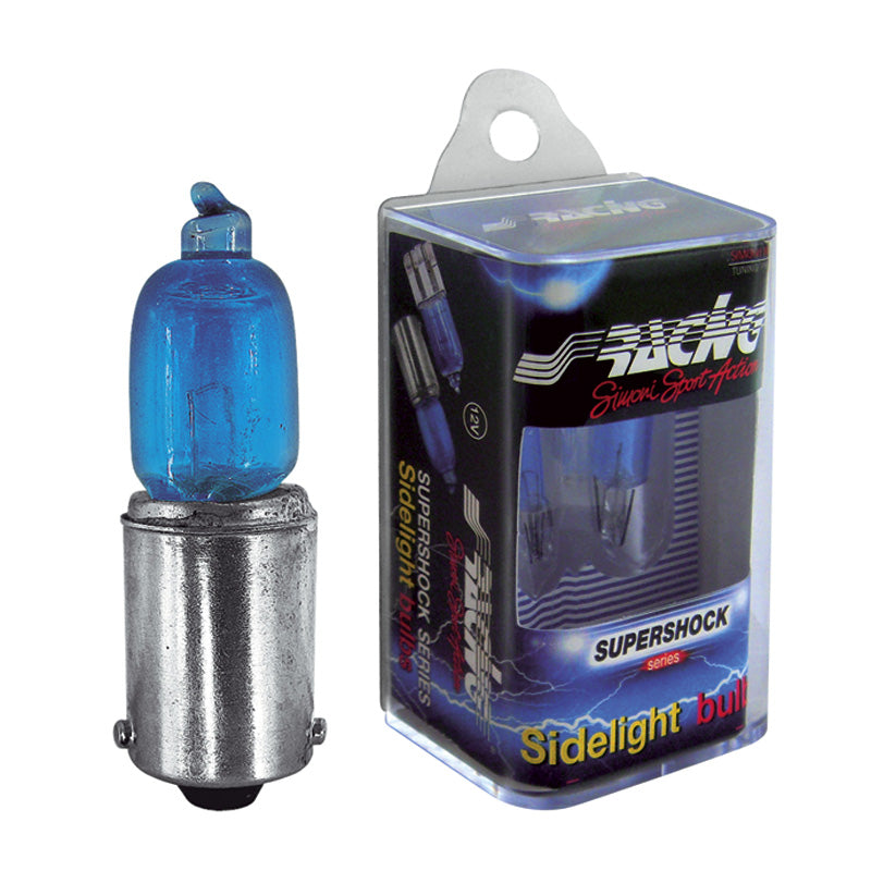 Simoni Racing, BAY9S Halogen Super Shock Leuchtmittel - SuperWeiß - Satz à 2 Stück, Blau