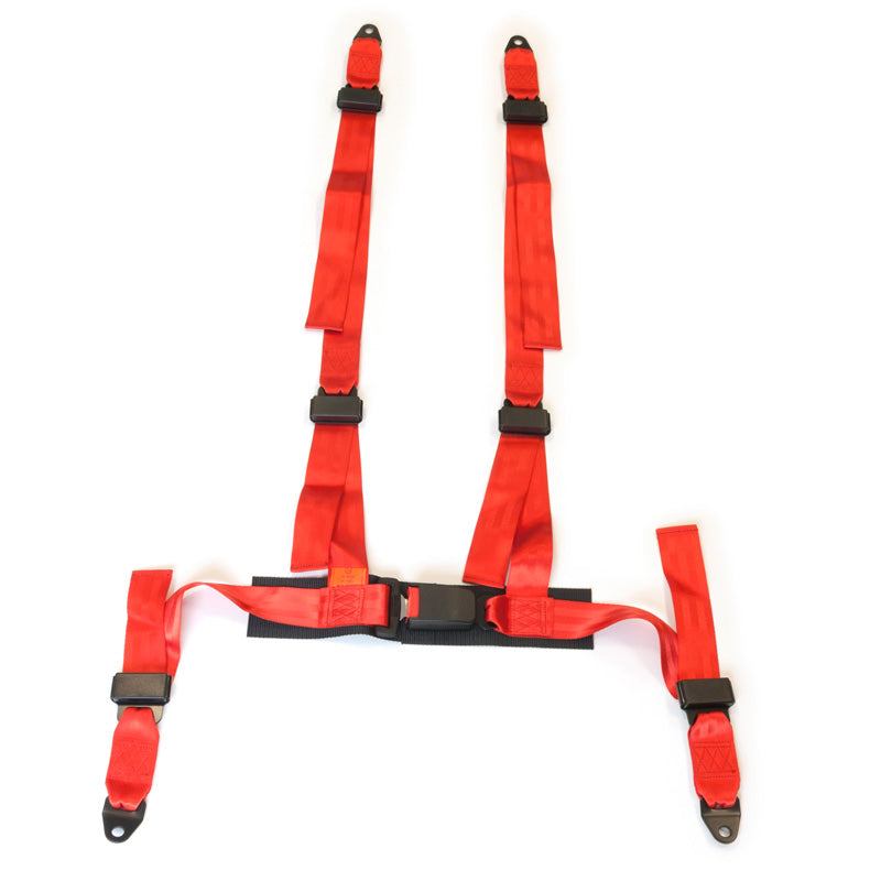 AutoStyle, Racing Sport-Gürtel 4-Punkt Rot + E-Prüfzeichen (2-inch), Nylon