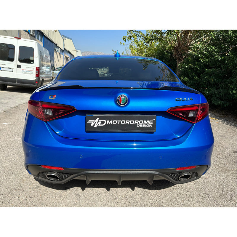 Motordrome, Heckspoilerlippe passend für Alfa Romeo Giulia 2015- (PU), PU-Rim, Unlackiert