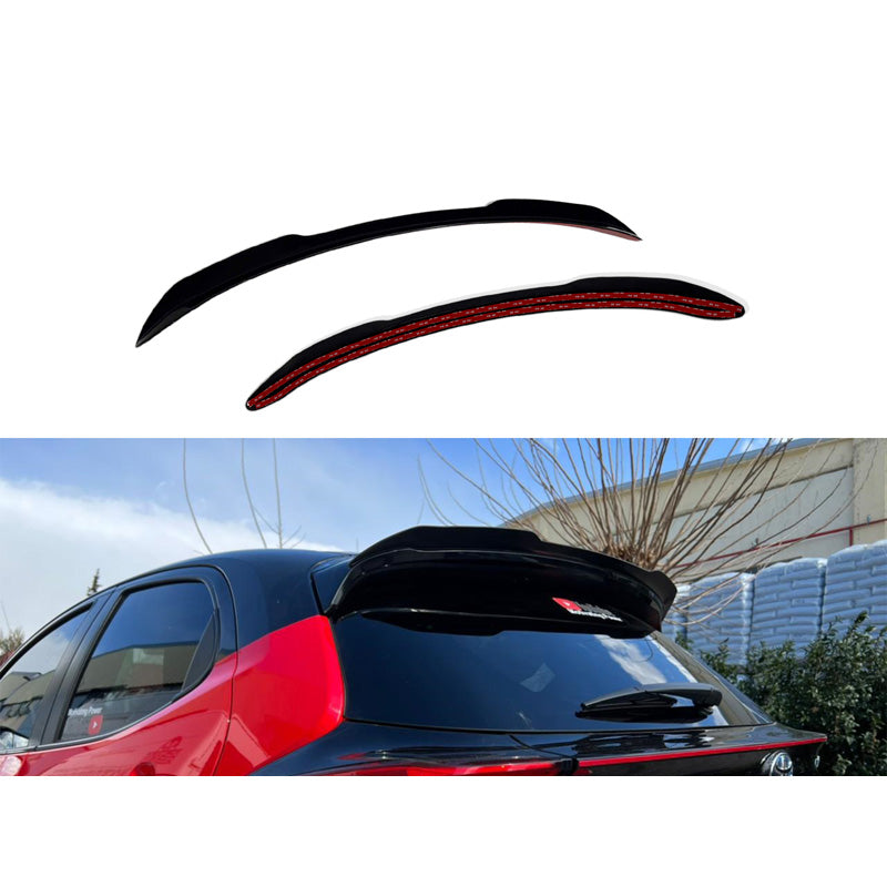 Motordrome, Dachspoiler (Spoiler Cap) passend für Toyota Yaris (P21) 2020- inkl. GR Sport (ABS Glänzend Schwarz), Unlackiert