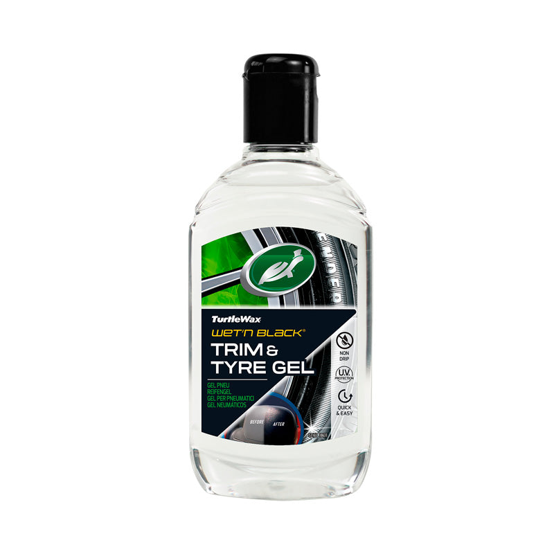 Turtle Wax, Wet N Black Tyre & Trim gel 300ml, Transparent