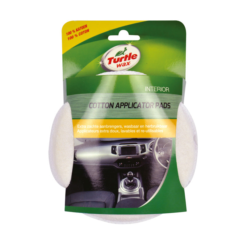 Turtle Wax, X711td Applikator Pad Baumwolle 2 Stück, Baumwolle, PU-Rim, Weiss