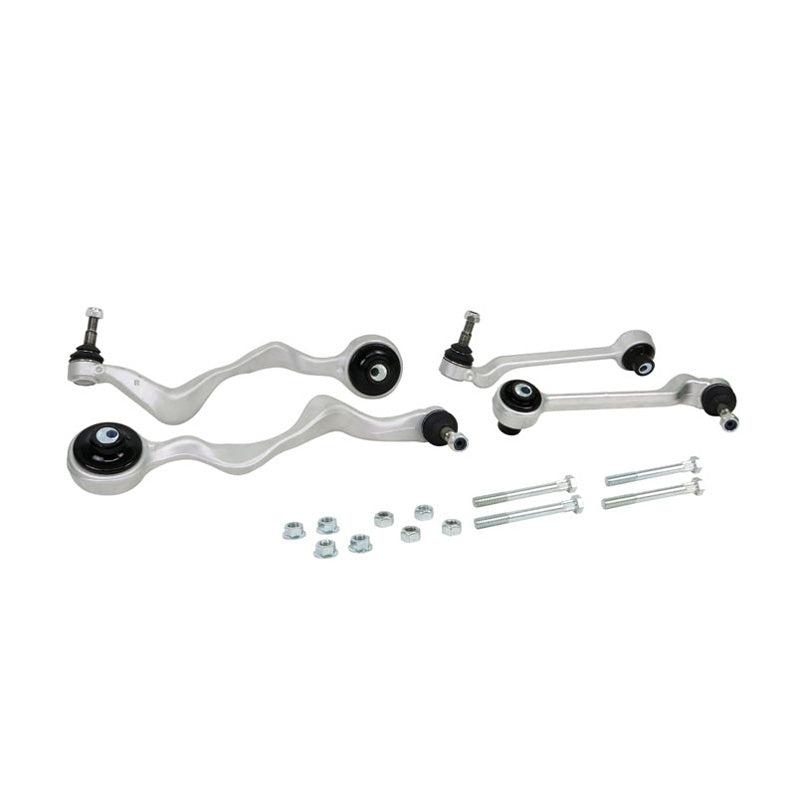 Whiteline, Vorderradaufhängung Aluminium Wishbone Lenker Radaufhängung und Aufhängungslenker Kit passend für BMW 1er E81/E82/E87/E88 / 3er E90-E93 2003-2013, Silber